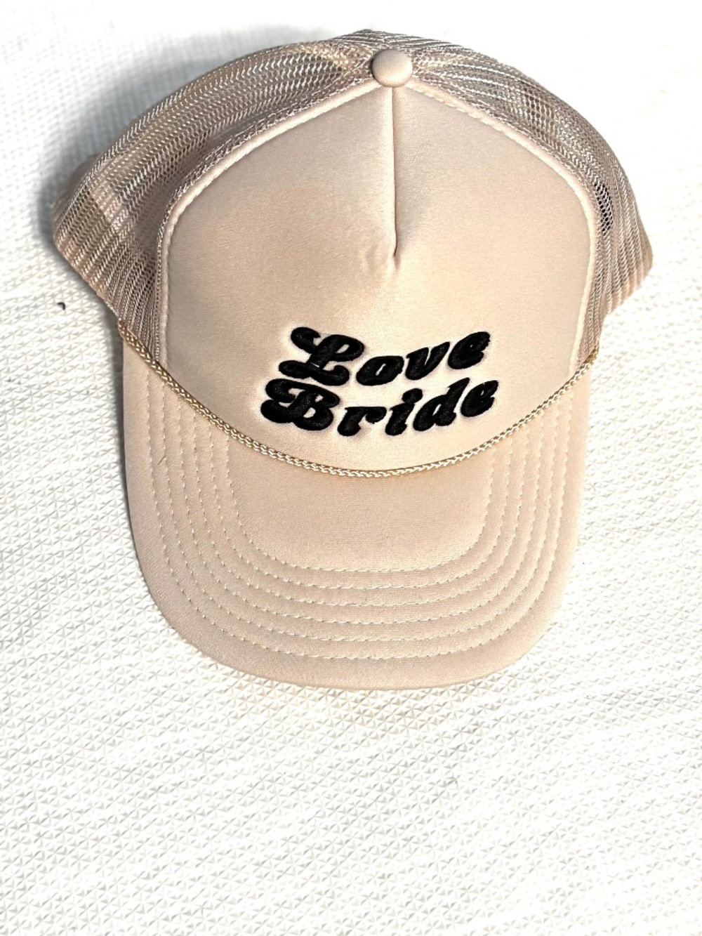 Otto Women’s Trucker Hat Tan Black Embroidered Logo